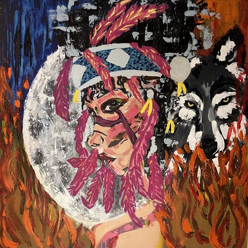 La loba by Cristhy Hernandez, Painting for Sale on Select
