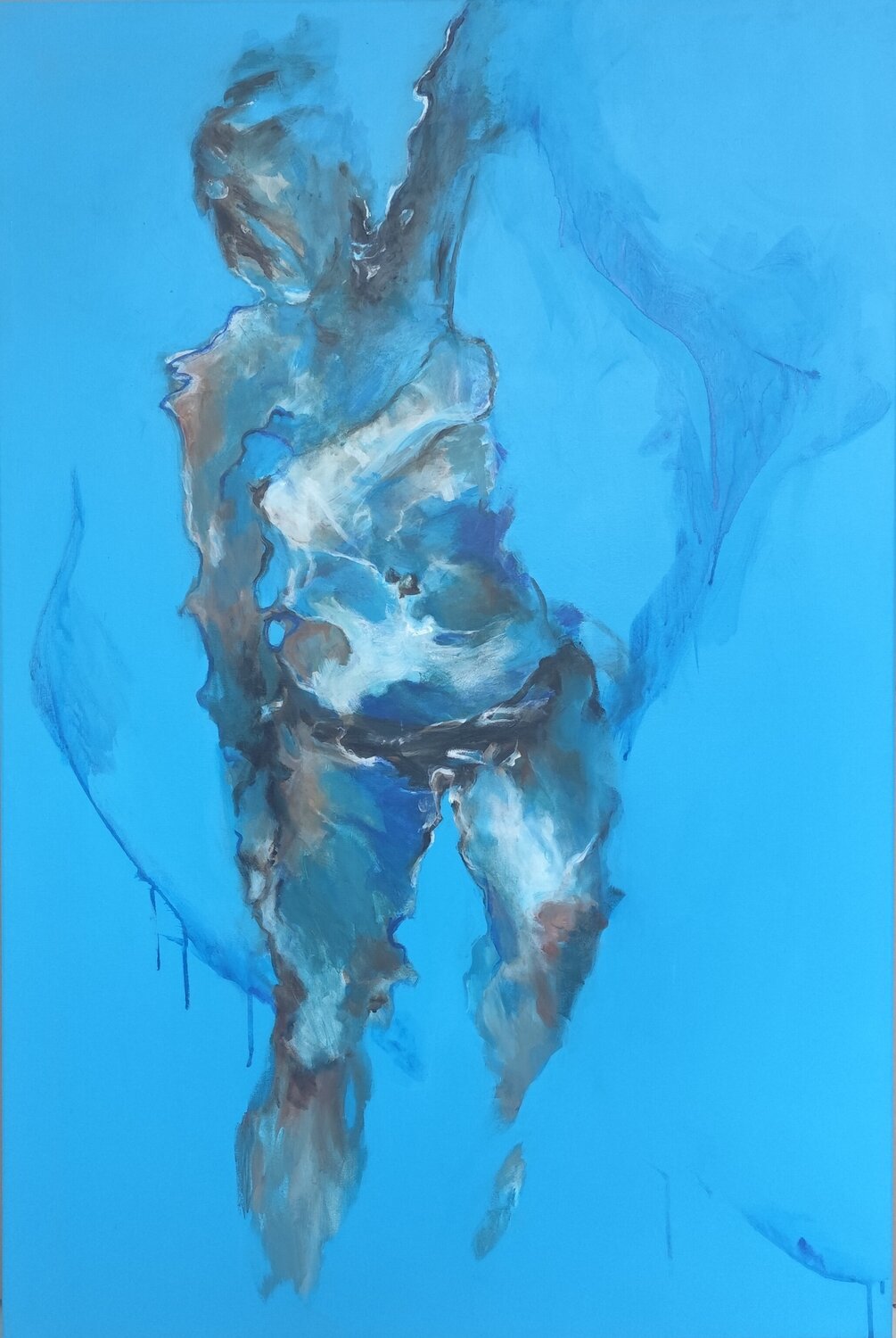 Die Rückenschwimmerin Petra Rader Original painting for sale