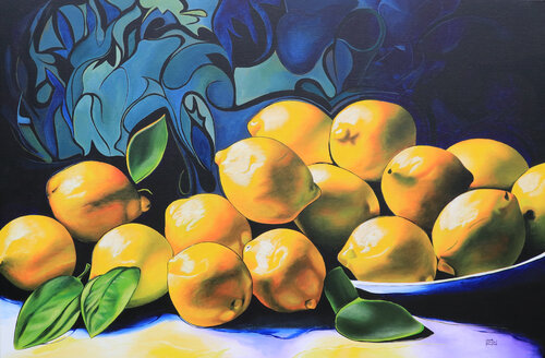 Lemon Blue by Timon Stork, Painting for Sale on Select