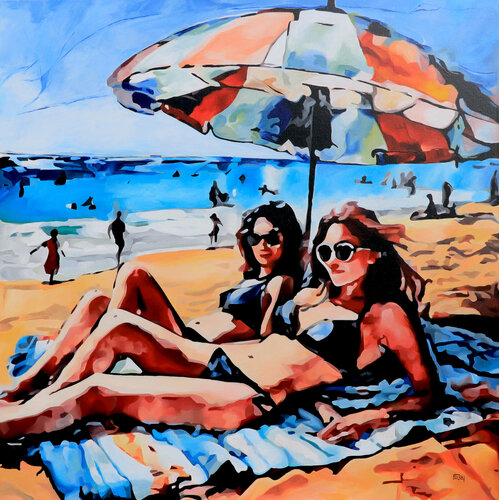 Sun-Kissed Vibes by Timon Stork, Painting for Sale on Select