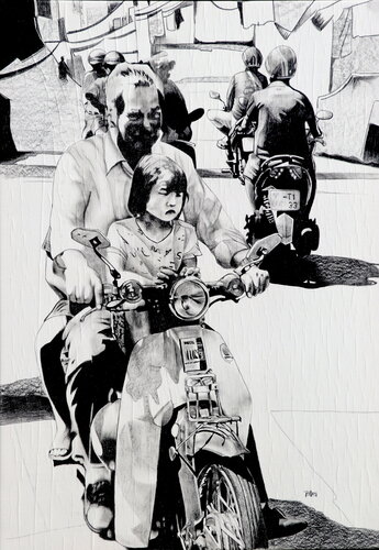 Family Ride by Timon Stork, Painting for Sale on Select
