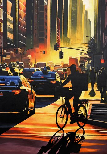 CityRider by Timon Stork, Painting for Sale on Select