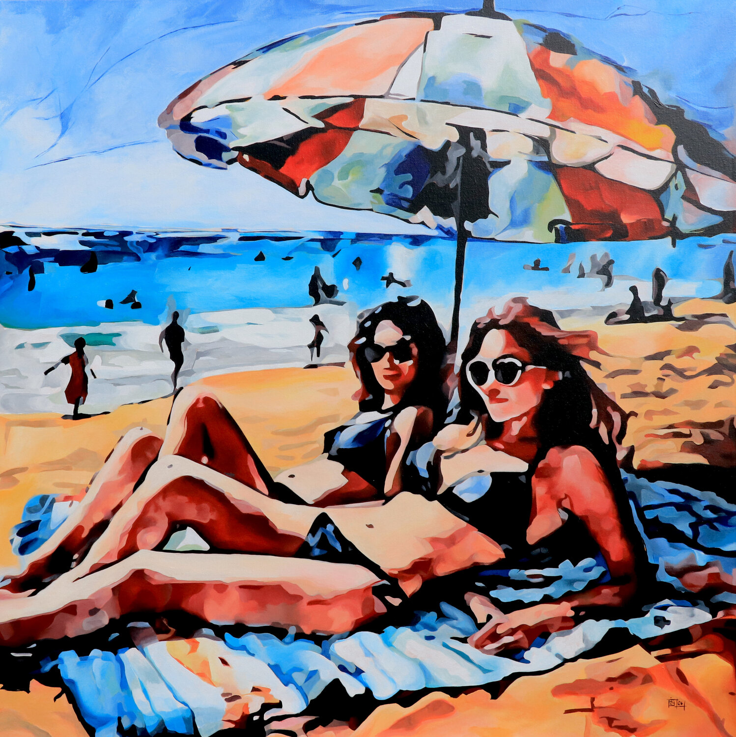 Sun-Kissed Vibes Timon Stork Original painting for sale