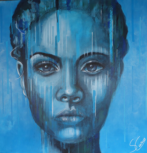 Blaues Wunder by Silke von Clarmann, Painting for Sale on Select