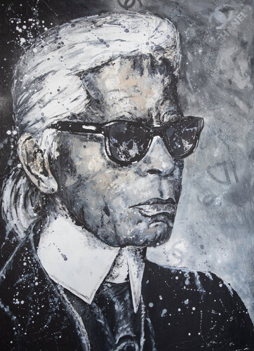 Karl Lagerfeld by Silke von Clarmann, Painting for Sale on Select
