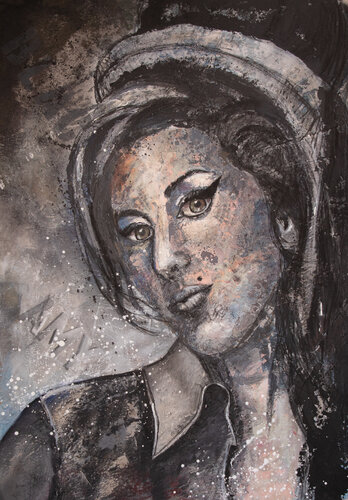 Amy Winehouse by Silke von Clarmann, Painting for Sale on Select