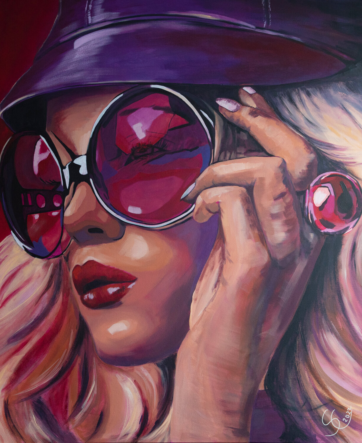 Frau mit Brille III Silke von Clarmann Original painting for sale