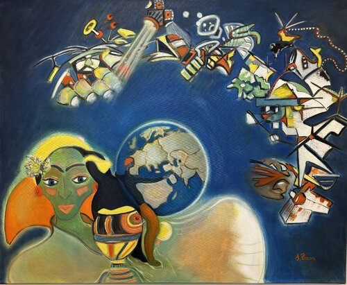 Coronalis et Sateiisation by Sylvie PERON, Painting for Sale on Select