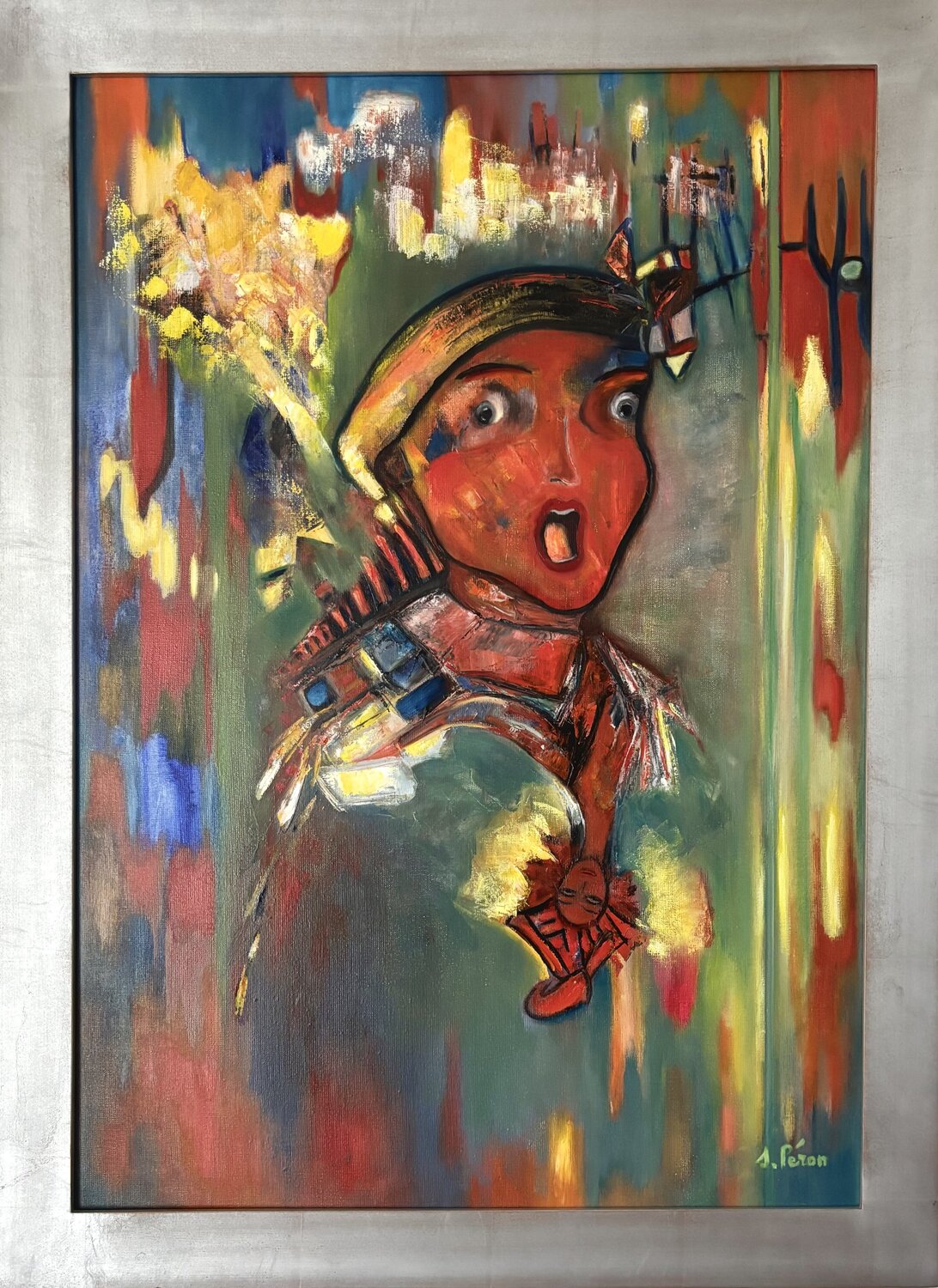 Le courage et la Guerrière Sylvie PERON Original painting for sale