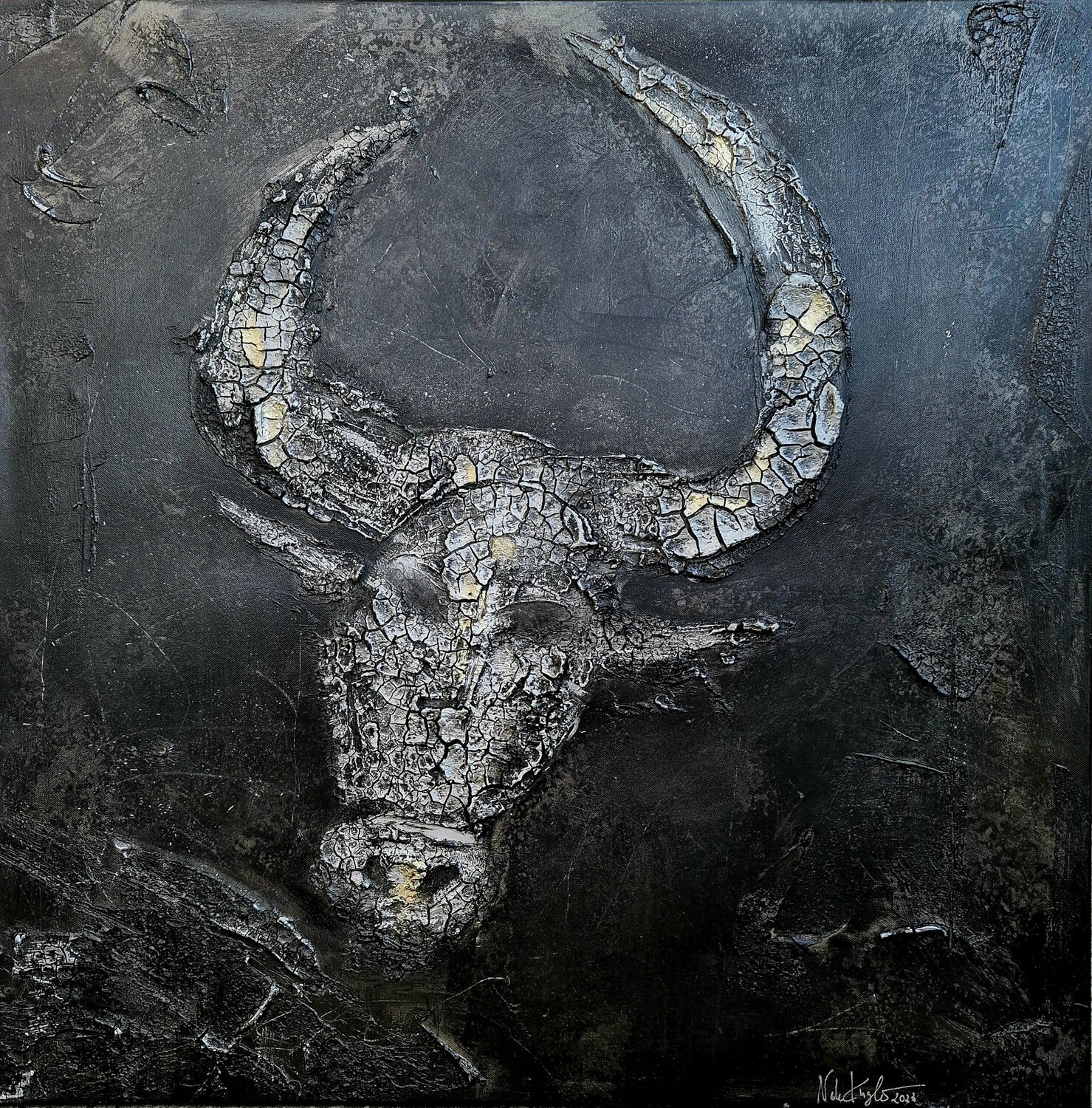 Stark sein I  Stier Nele Kugler Original painting for sale
