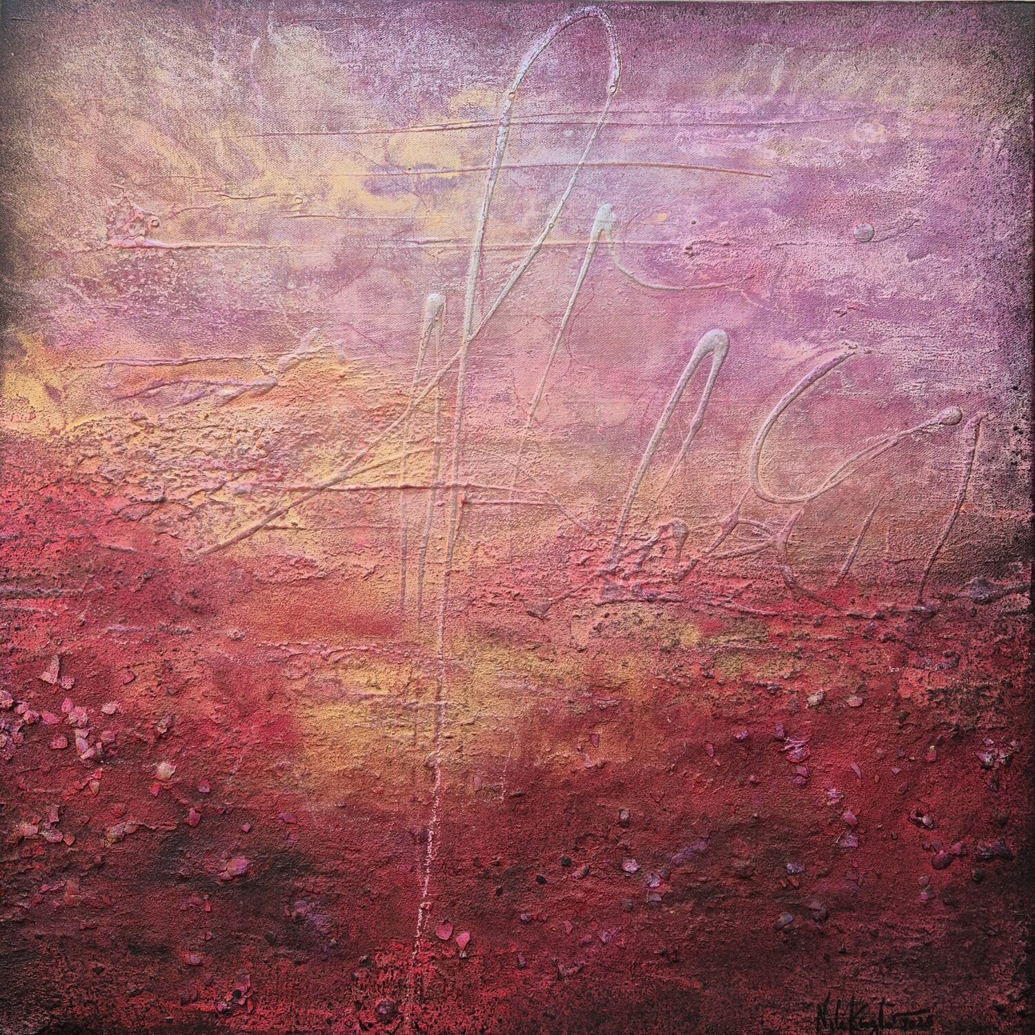 early red Nele Kugler Original painting for sale
