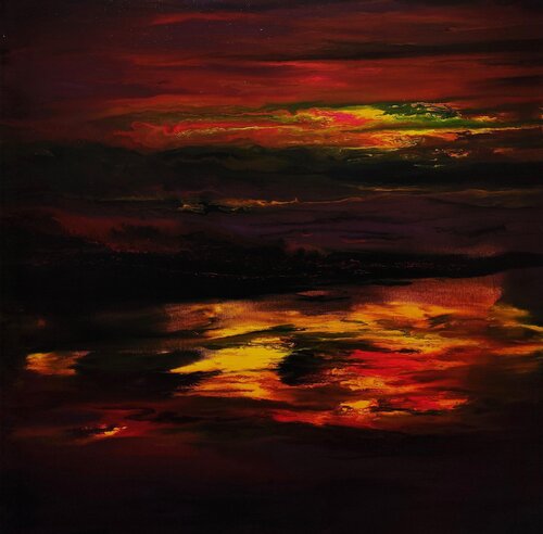 In the heart of the night colors by Felix Günther, Painting for Sale on Select
