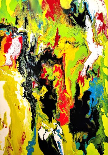 Symphony of colors in the stream - inspiriert von Gerhard Richter by Felix Günther, Painting for Sale on Select