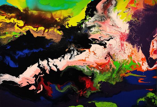 Color storm of memories - inspiriert von Gerhard Richter by Felix Günther, Painting for Sale on Select