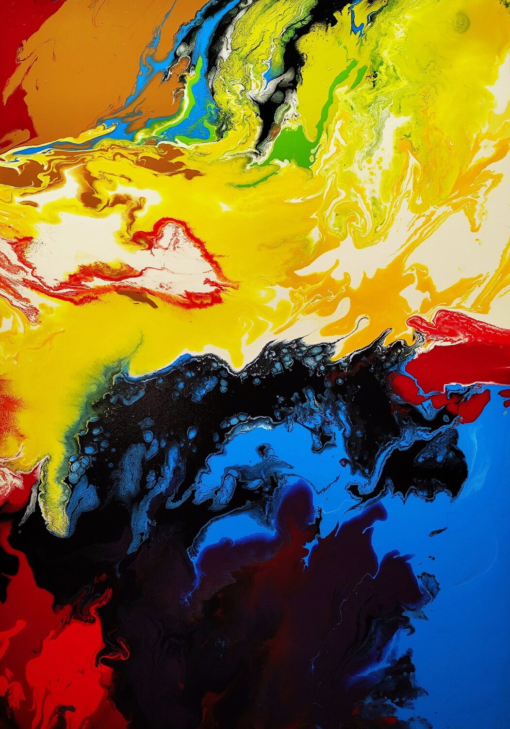 Vibrant thoughts- inspiriert von Gerhard Richter Felix Günther Original painting for sale