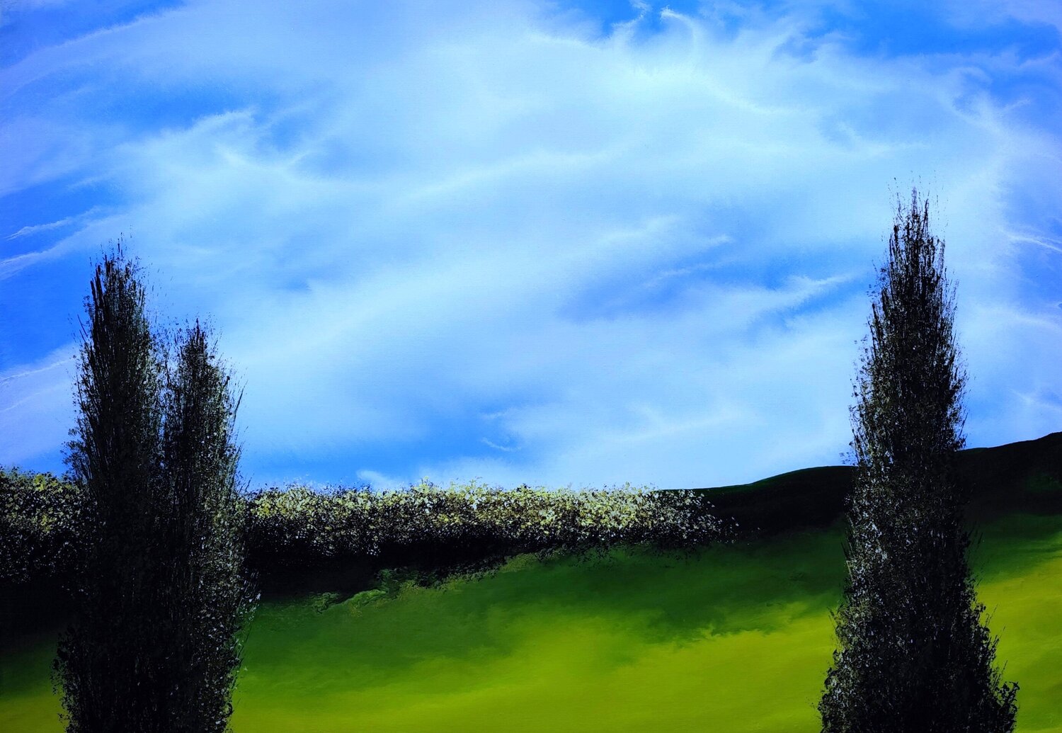 Silence over rolling hills Felix Günther Original painting for sale
