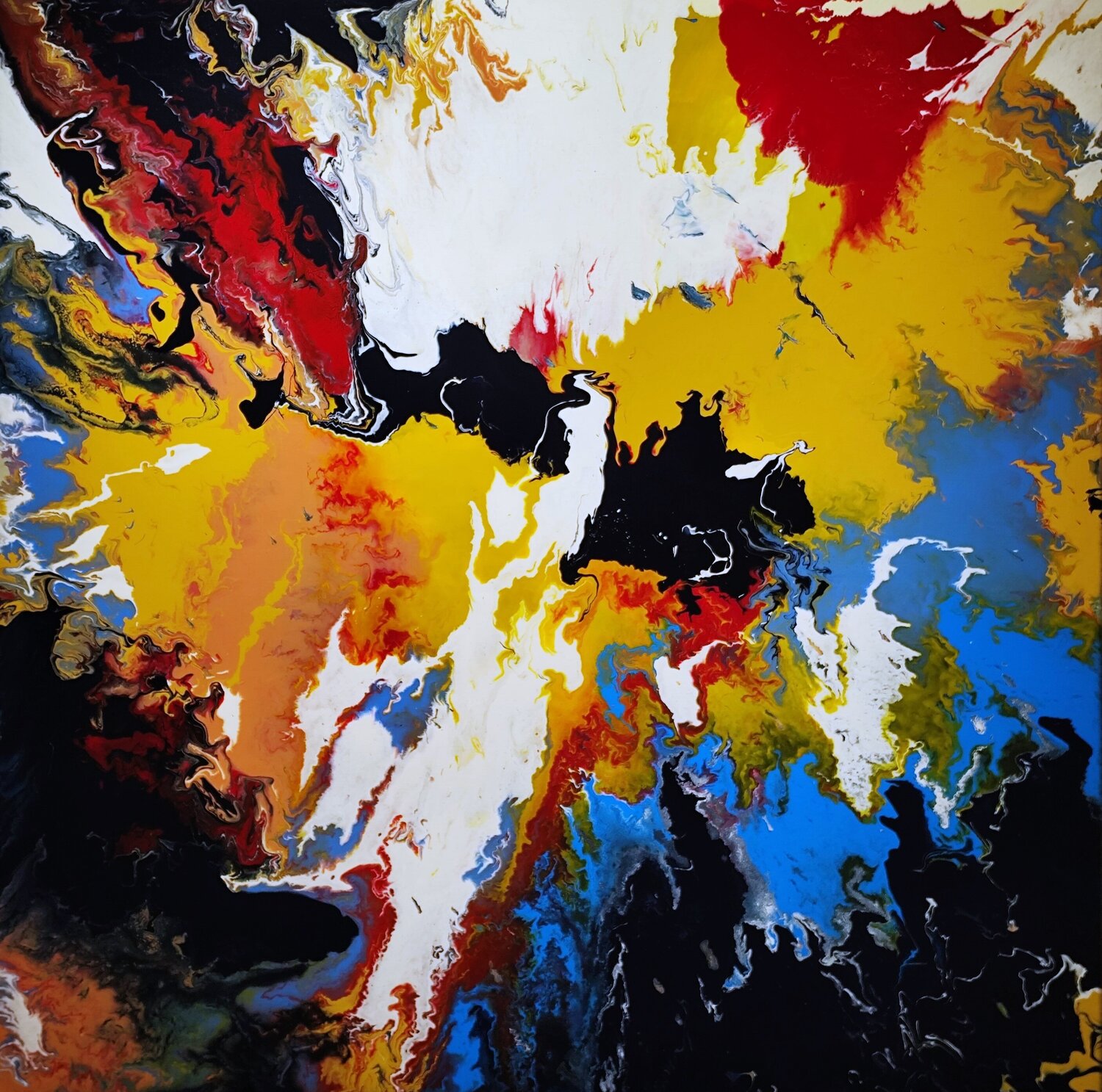 Flowing Energy - inspiriert von Gerhard Richter Felix Günther Original painting for sale