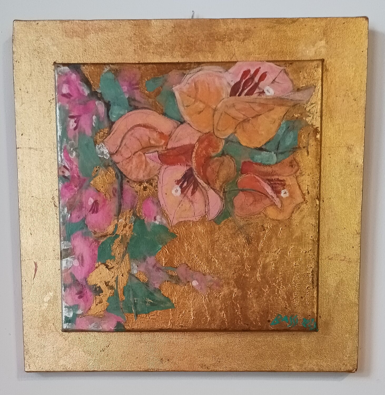Bougainvillea in the midday sun, the sound of cicadas in the air... Summer in the Mediterranean. Andrea Bassi Original painting for sale