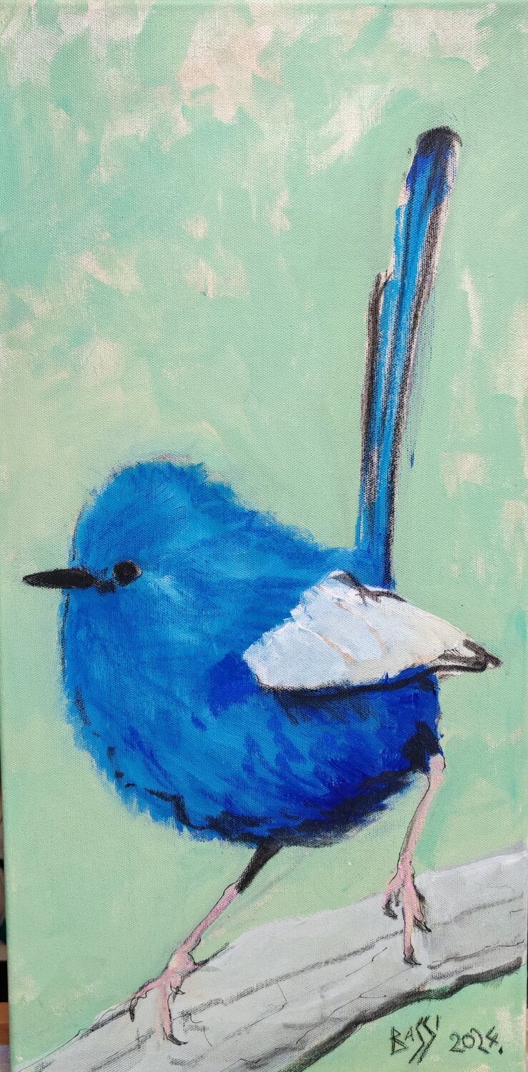 Blue Color of Longing Andrea Bassi Original painting for sale