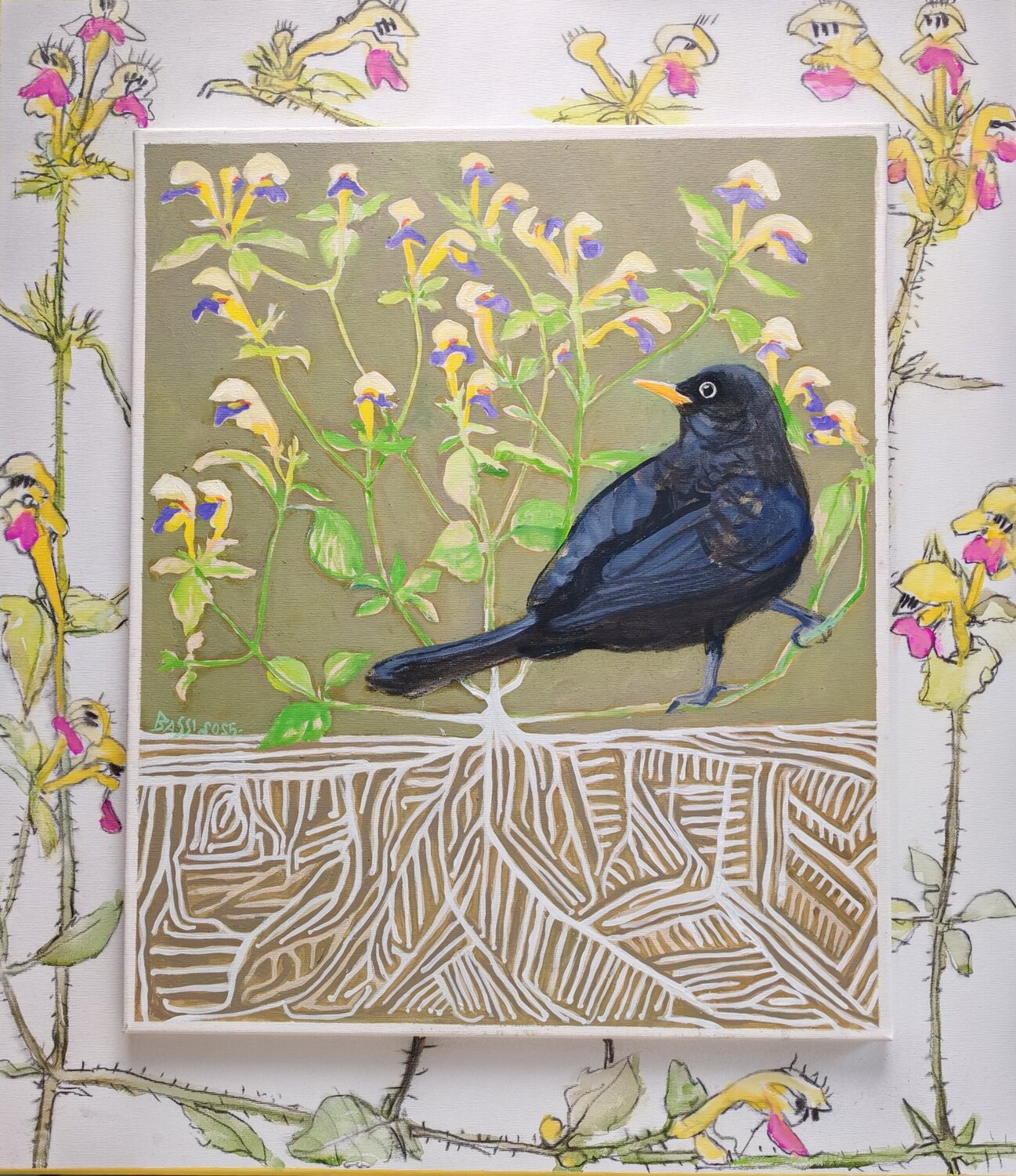 Dance, Dance, Black bird ! Andrea Bassi Original painting for sale