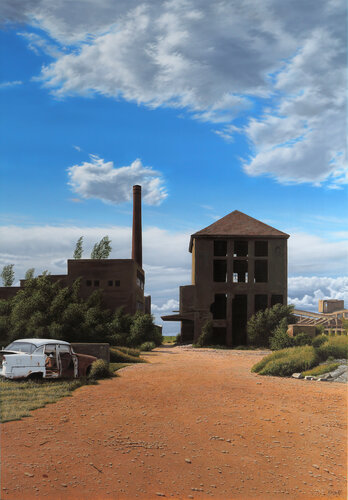 Utopia V - A beautiful Day in Paradise by Manfred Hönig, Painting for Sale on Select