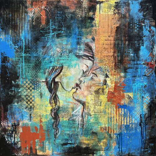Kiss me by Fanitsa Petrou, Painting for Sale on Select