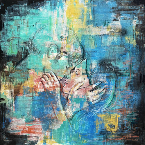 The Space Between Us by Fanitsa Petrou, Painting for Sale on Select