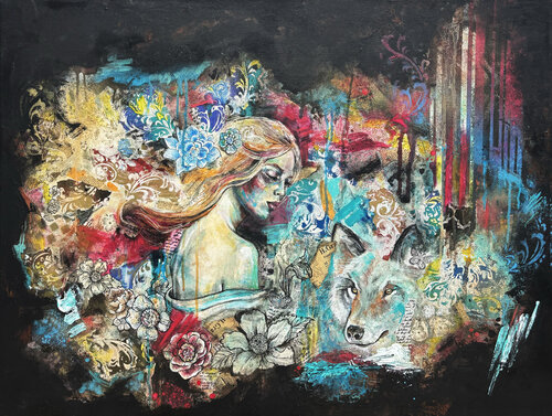 Meet me in the Garden by Fanitsa Petrou, Painting for Sale on Select