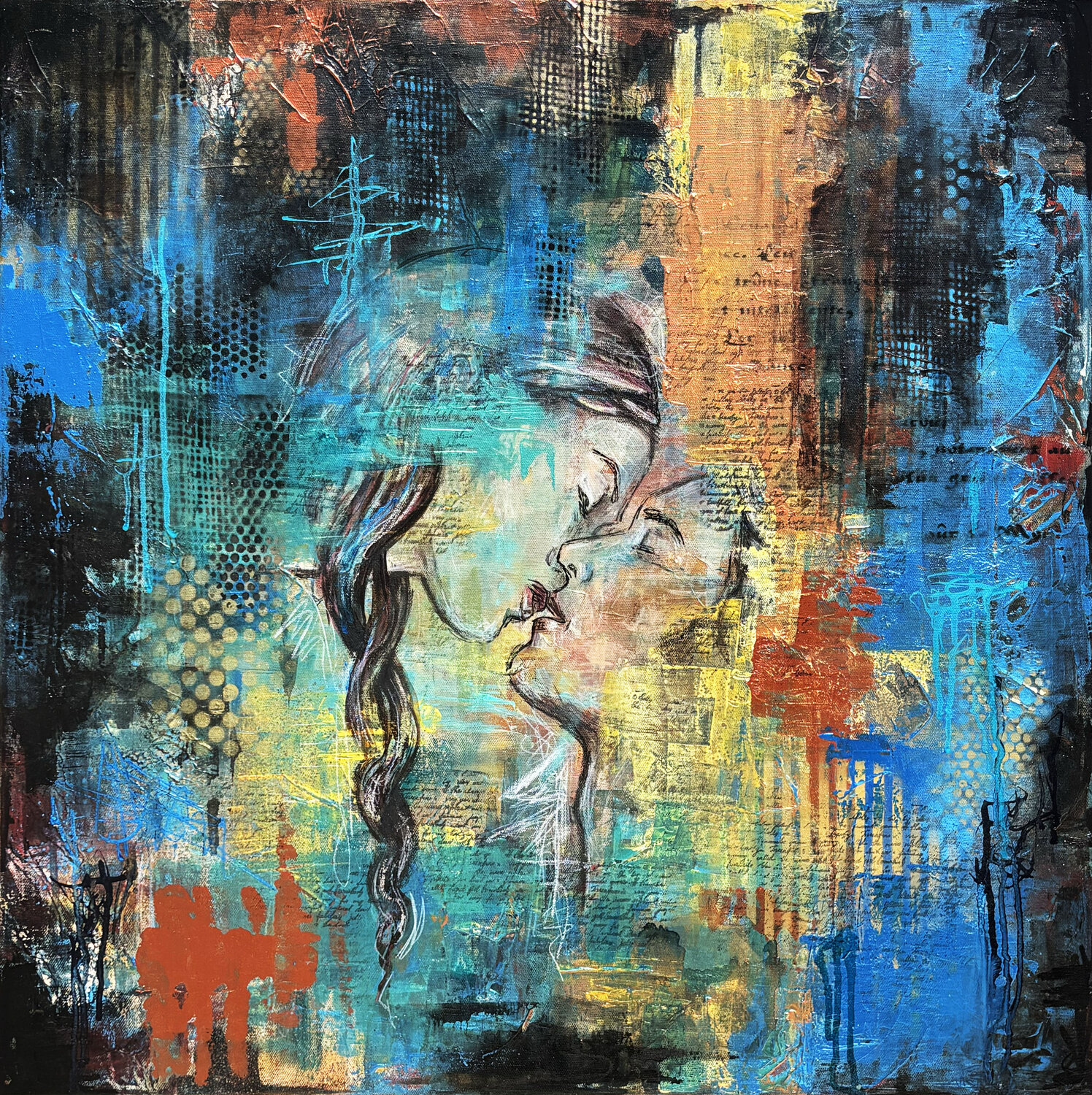Kiss me Fanitsa Petrou Original painting for sale