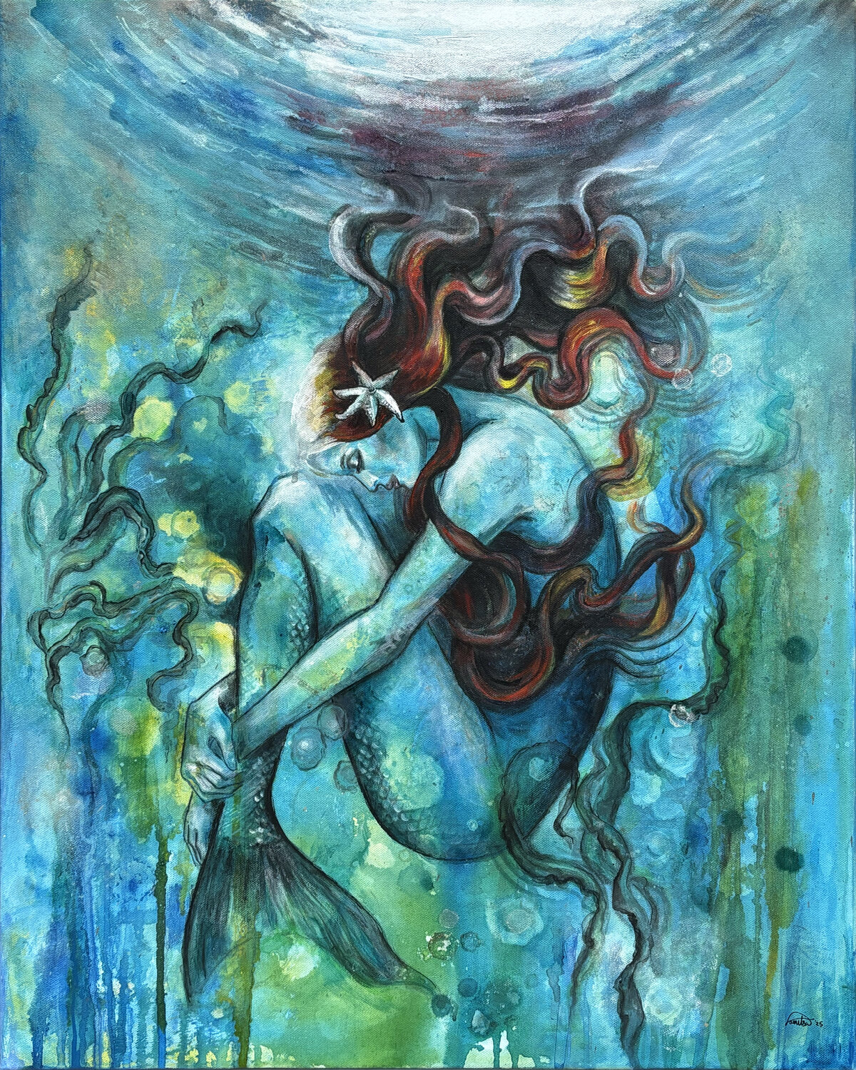 Sleeping Mermaid Fanitsa Petrou Original painting for sale