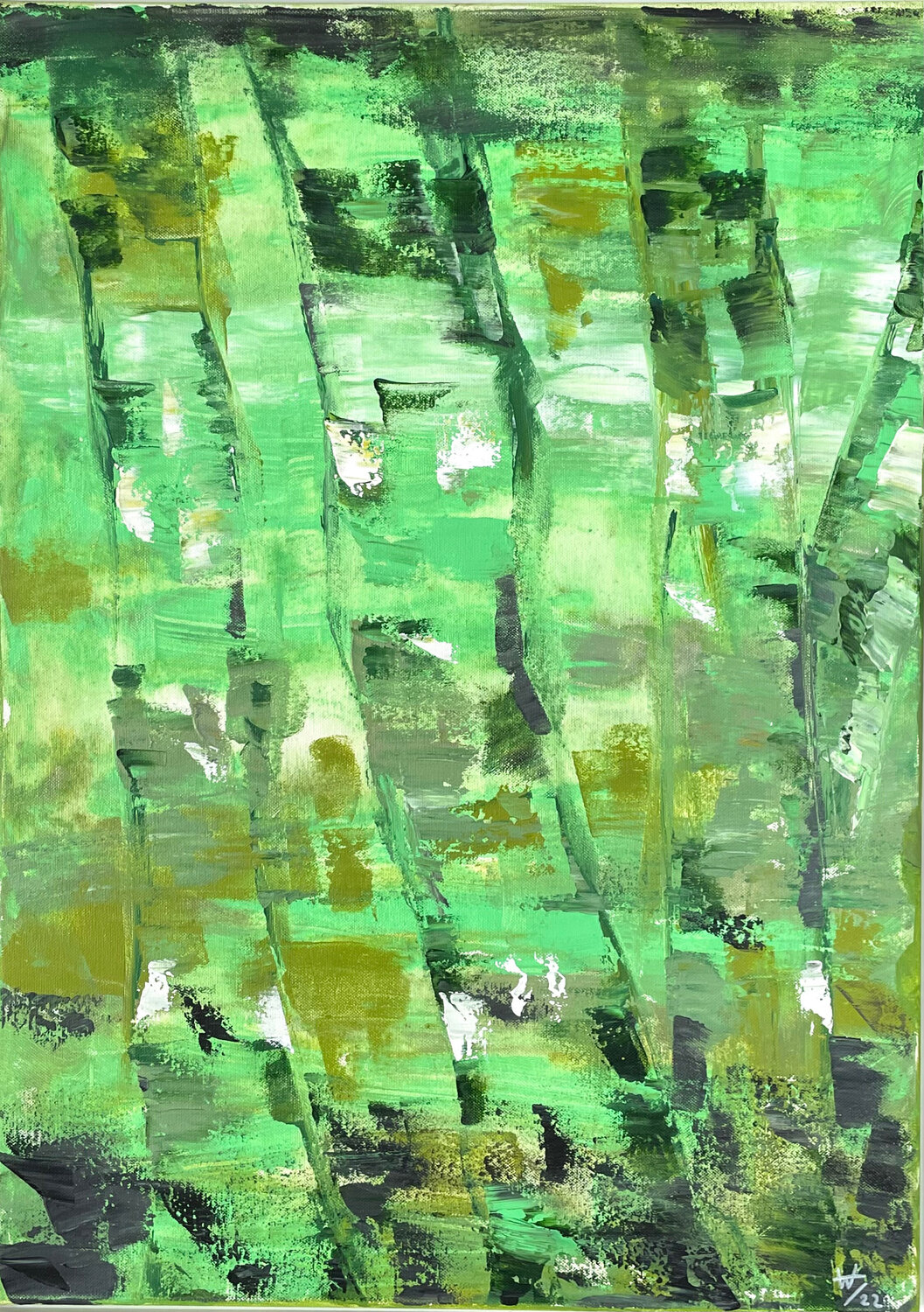 Birken grün Hagen Wieland Original painting for sale