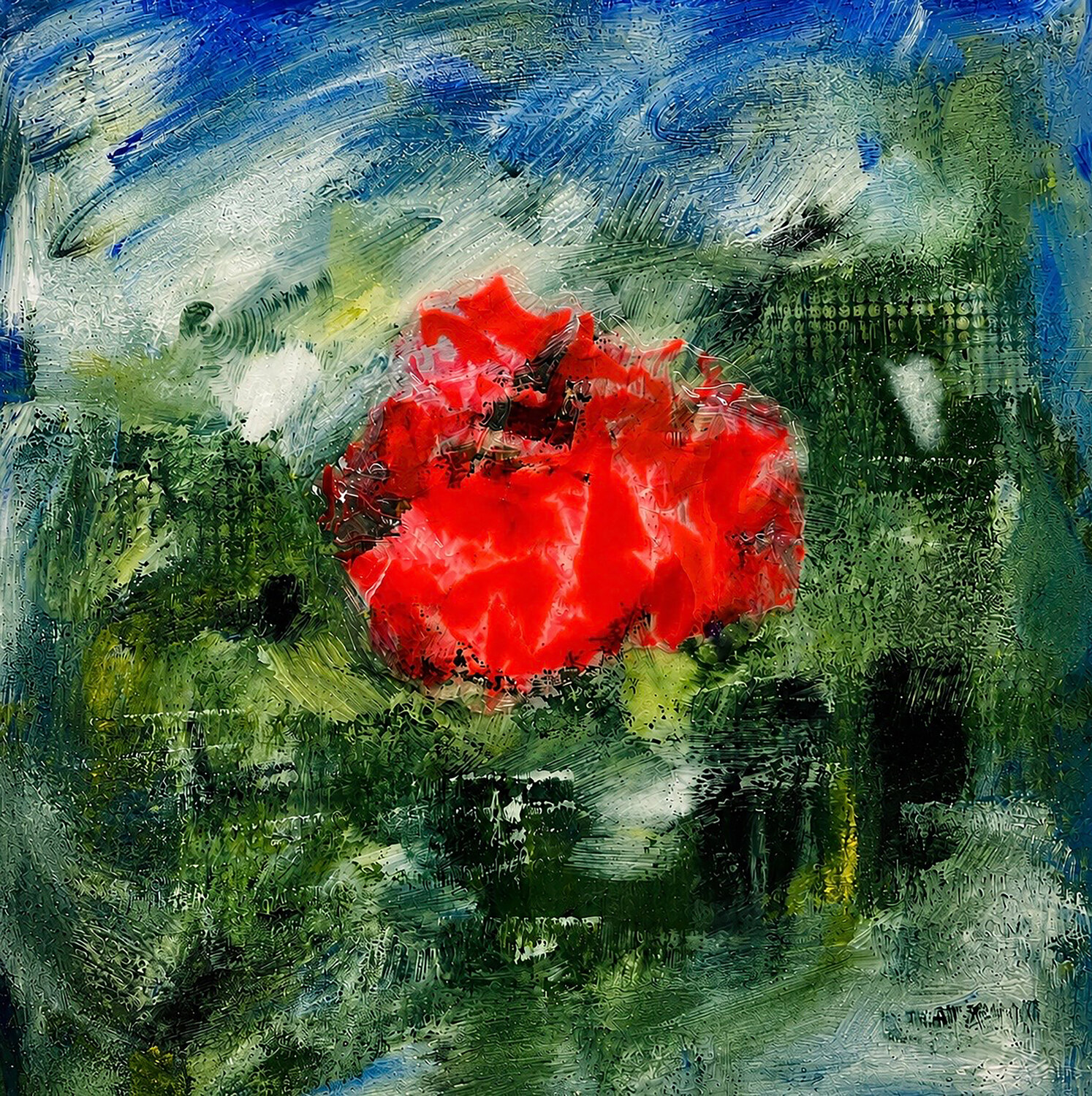Sonnenuntergang über San Franzisko Hagen Wieland Original painting for sale