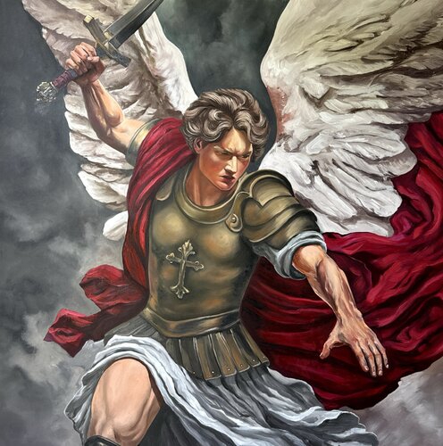 Archangel Michael by Oksana Huliaieva, Painting for Sale on Select