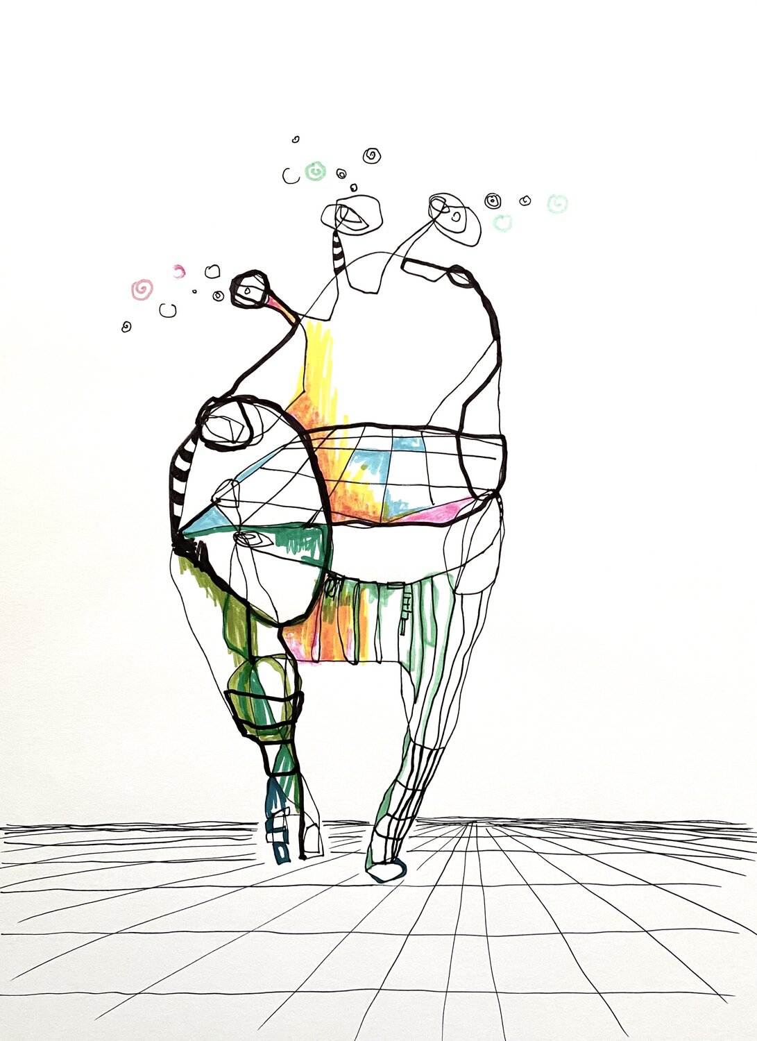 Organismus VII-04 Oliver Euler Drawing for sale