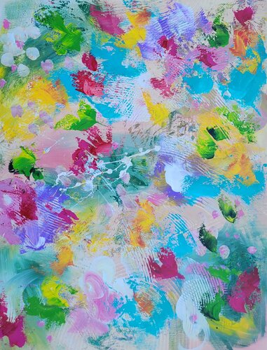 SOUL GARDEN #12 Blossom petal flow by Laura Capellini, Painting for Sale on Select