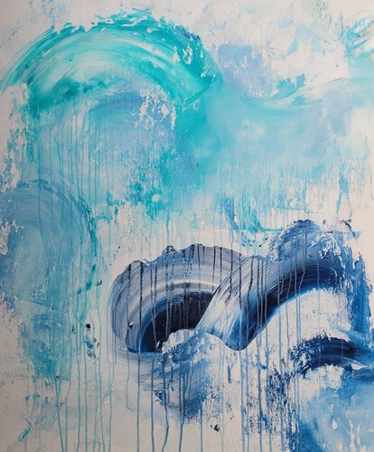 WAVE-Blue Mind 85 by Laura Capellini, Painting for Sale on Select