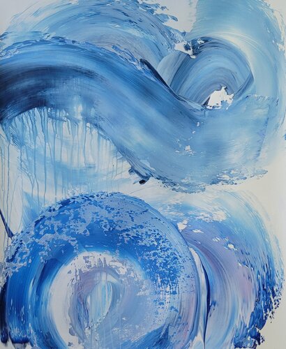 WAVE - BLUE MIND #89 by Laura Capellini, Painting for Sale on Select