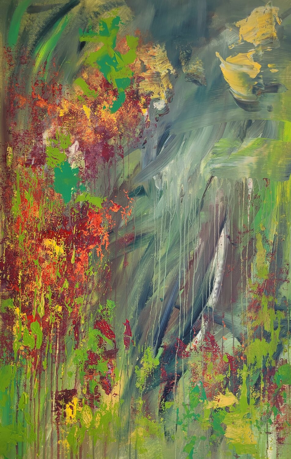 WILD GREEN  #3 Laura Capellini Original painting for sale