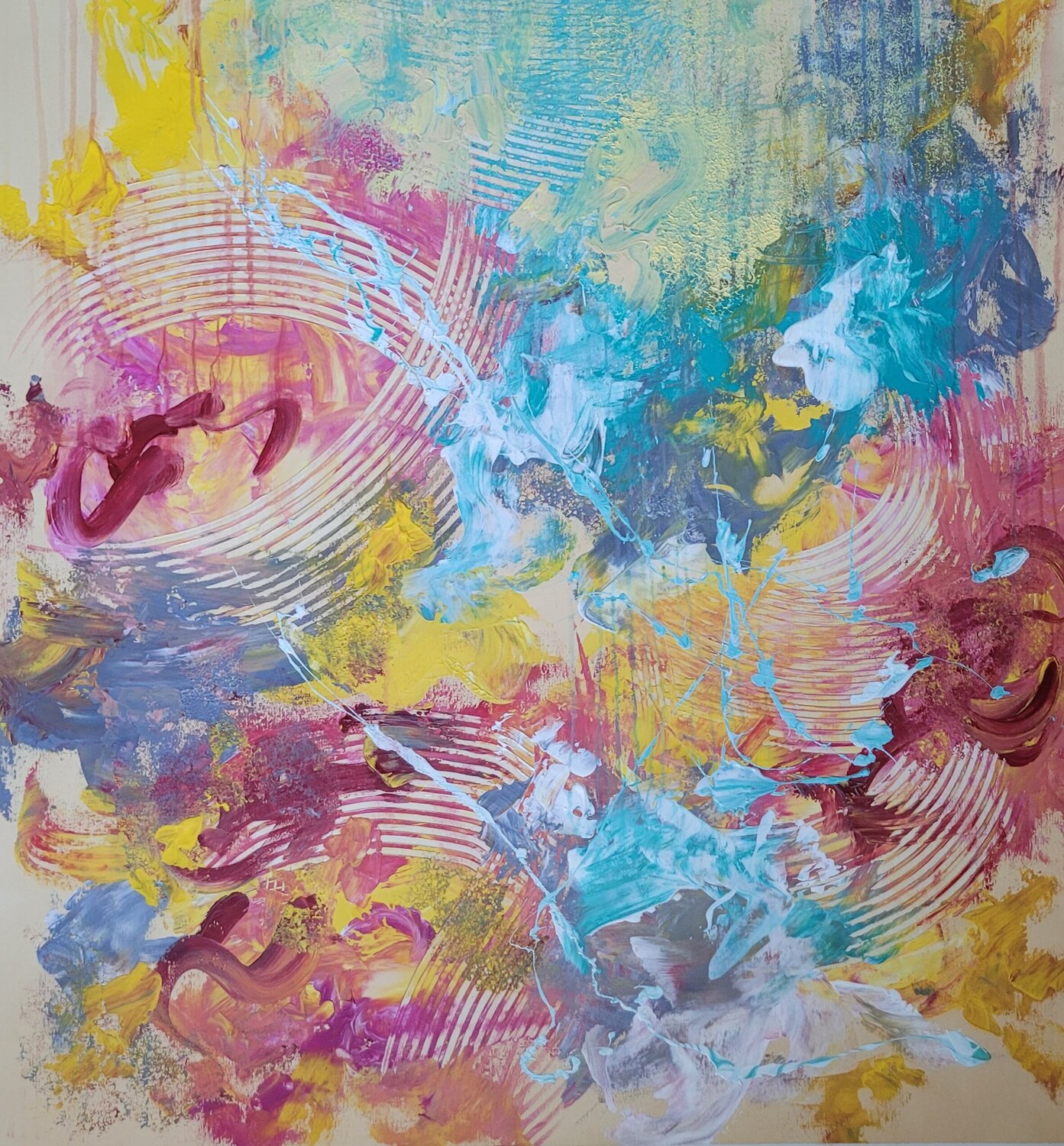 SOUL GARDEN #6 -Morning dew flow Laura Capellini Original painting for sale
