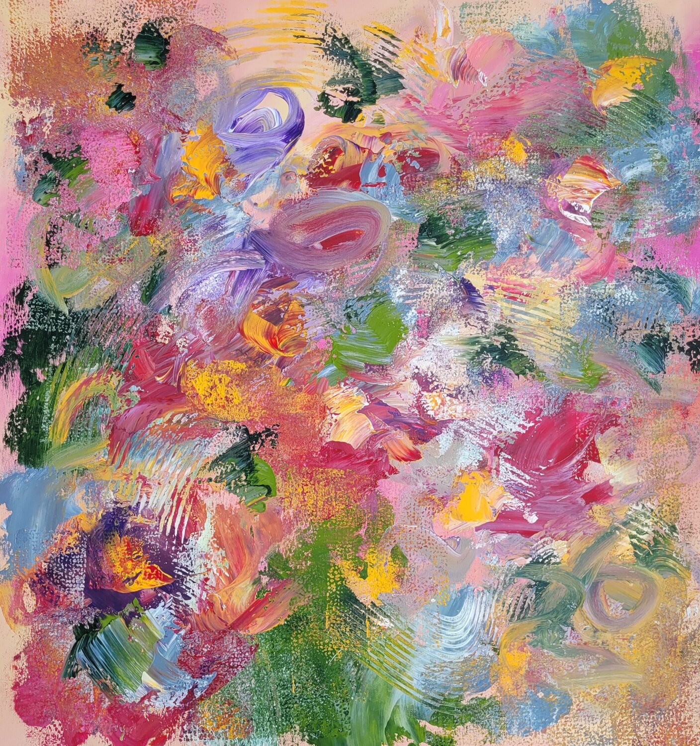 SOUL GARDEN #8 - Blossom petal flow Laura Capellini Original painting for sale