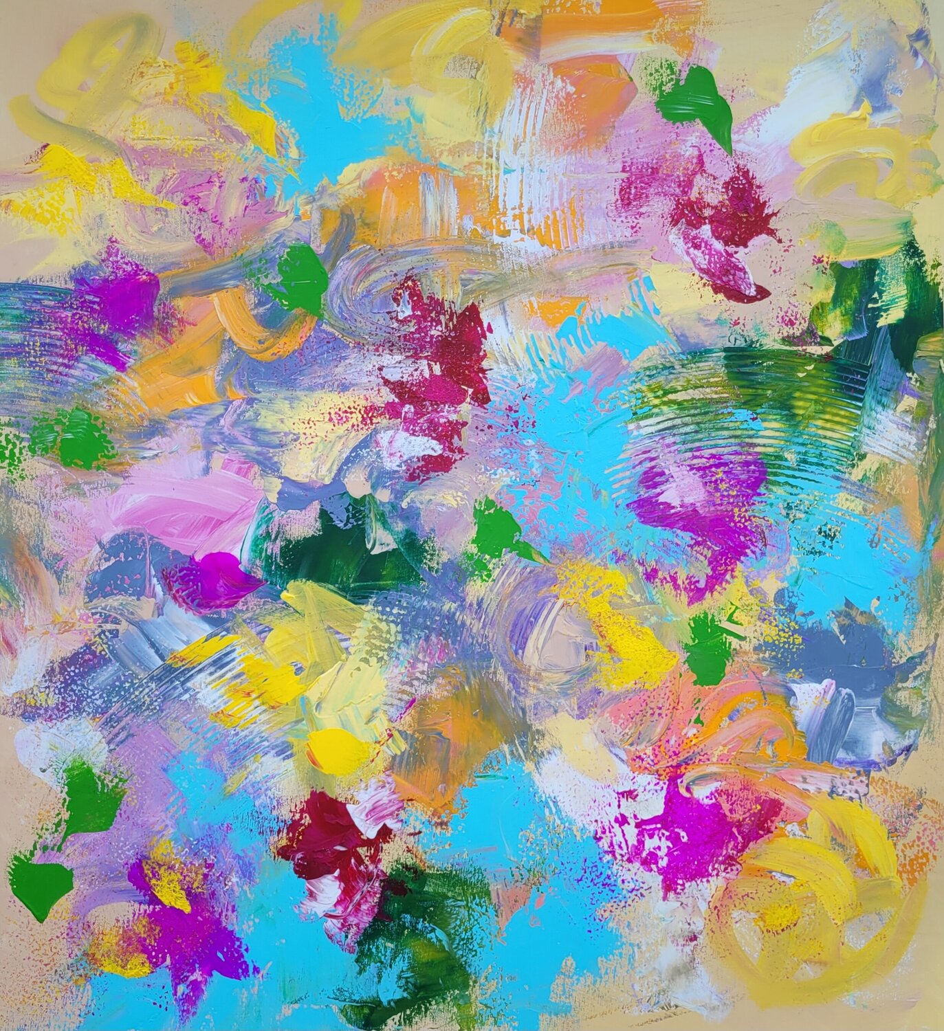 SOUL GARDEN #9 - Blossom petal flow Laura Capellini Original painting for sale