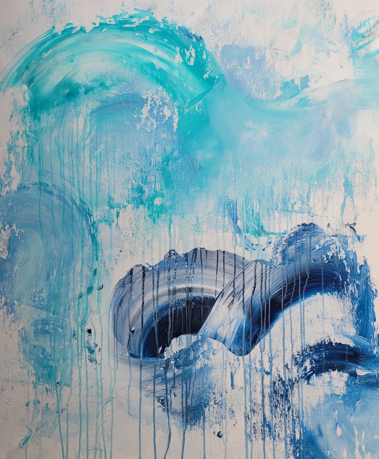 WAVE-Blue Mind 85 Laura Capellini Original painting for sale