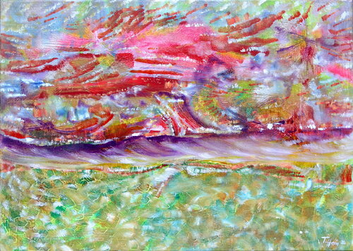 Wenn der Himmel brennt by Thomas Hain, Painting for Sale on Select