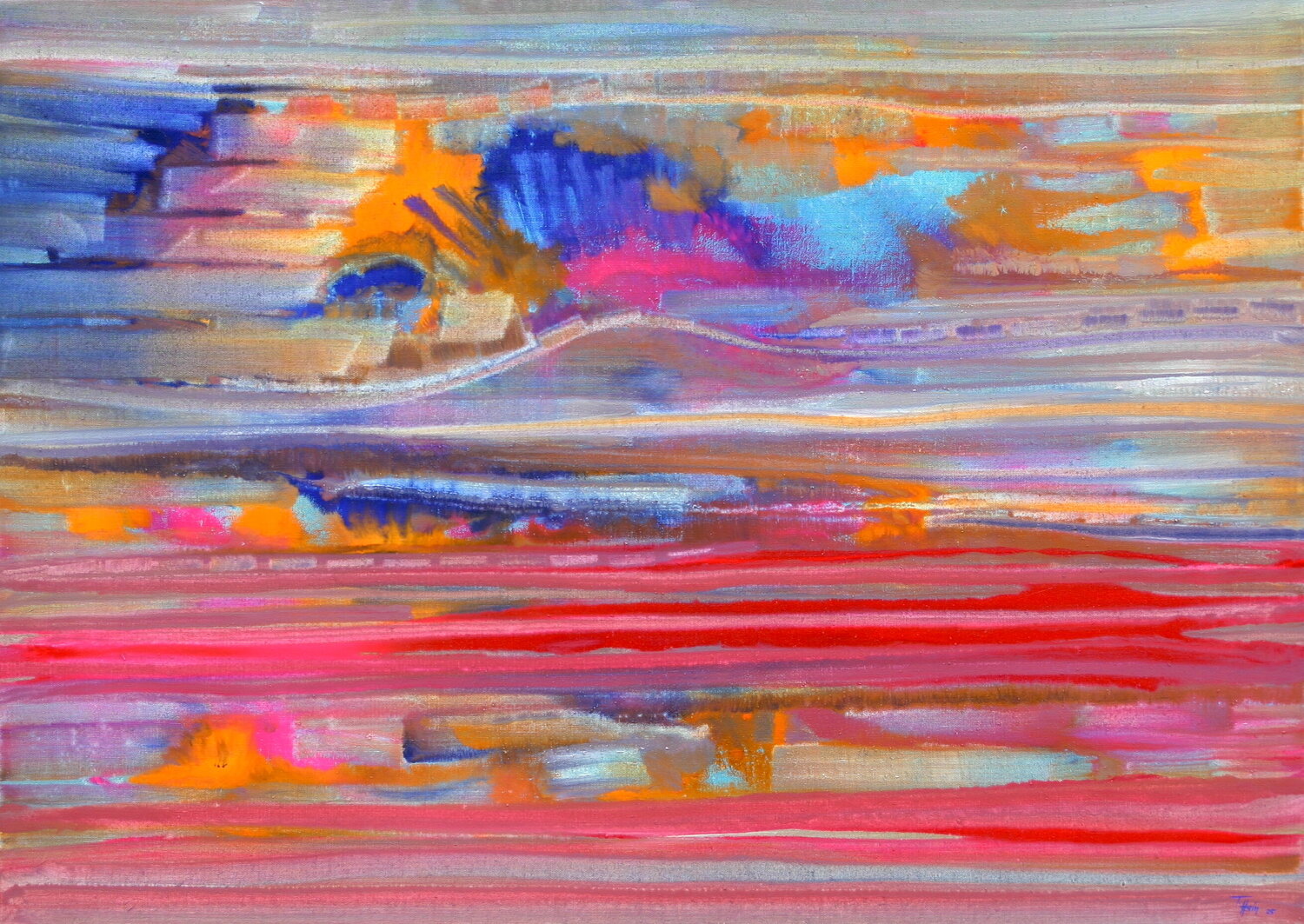 Orange five Thomas Hain Original painting for sale