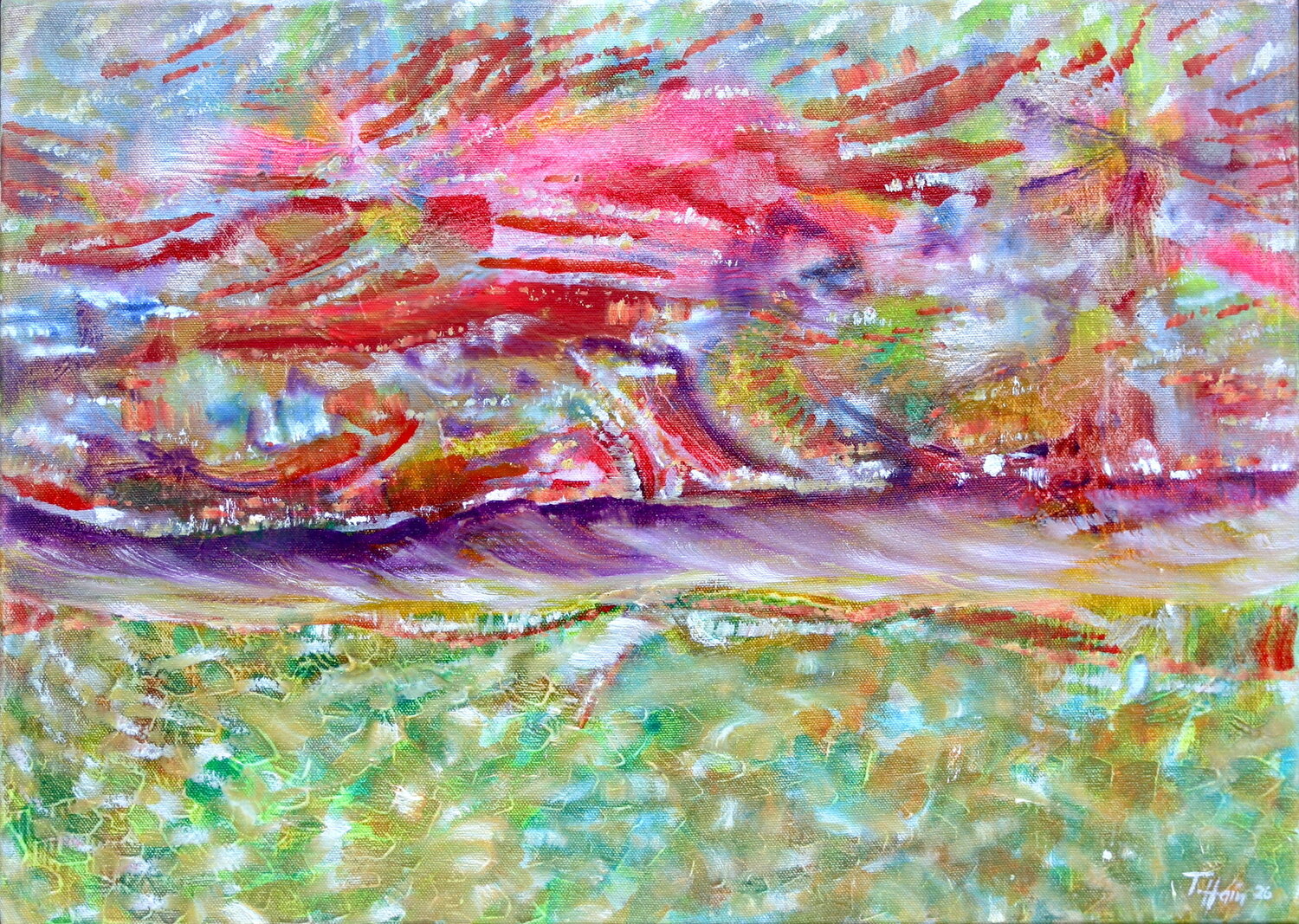 Wenn der Himmel brennt Thomas Hain Original painting for sale