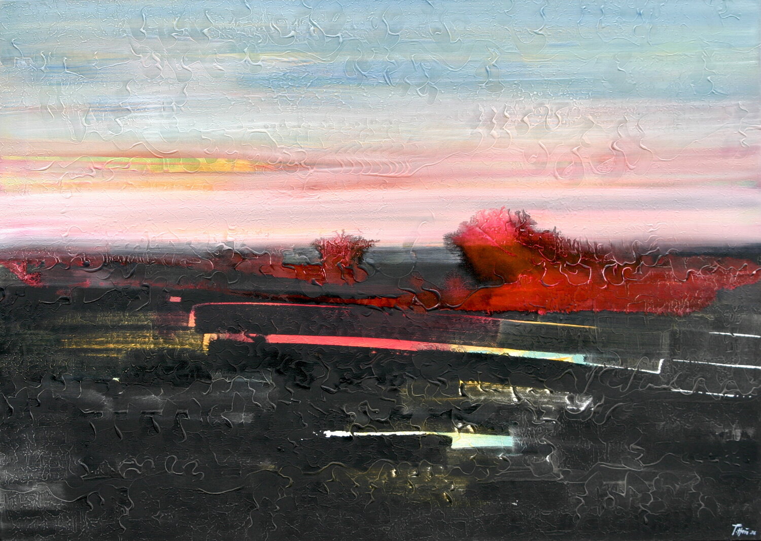 Der rote Busch Thomas Hain Original painting for sale