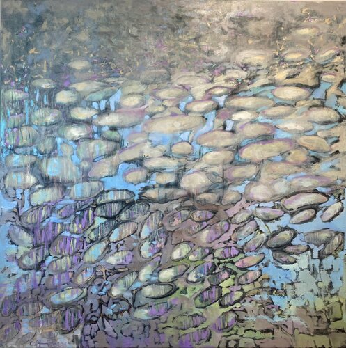 bunte Kiesel by Conny Pfister, Painting for Sale on Select
