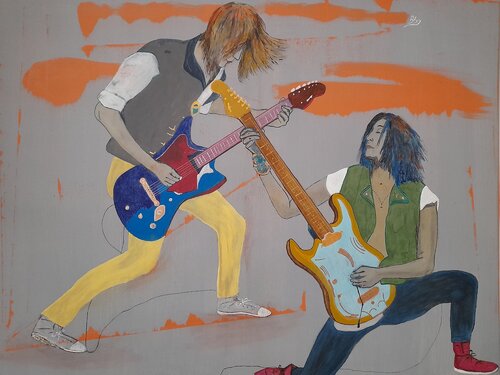 Zwei Gitarren by Ing. Buchberger, Painting for Sale on Select