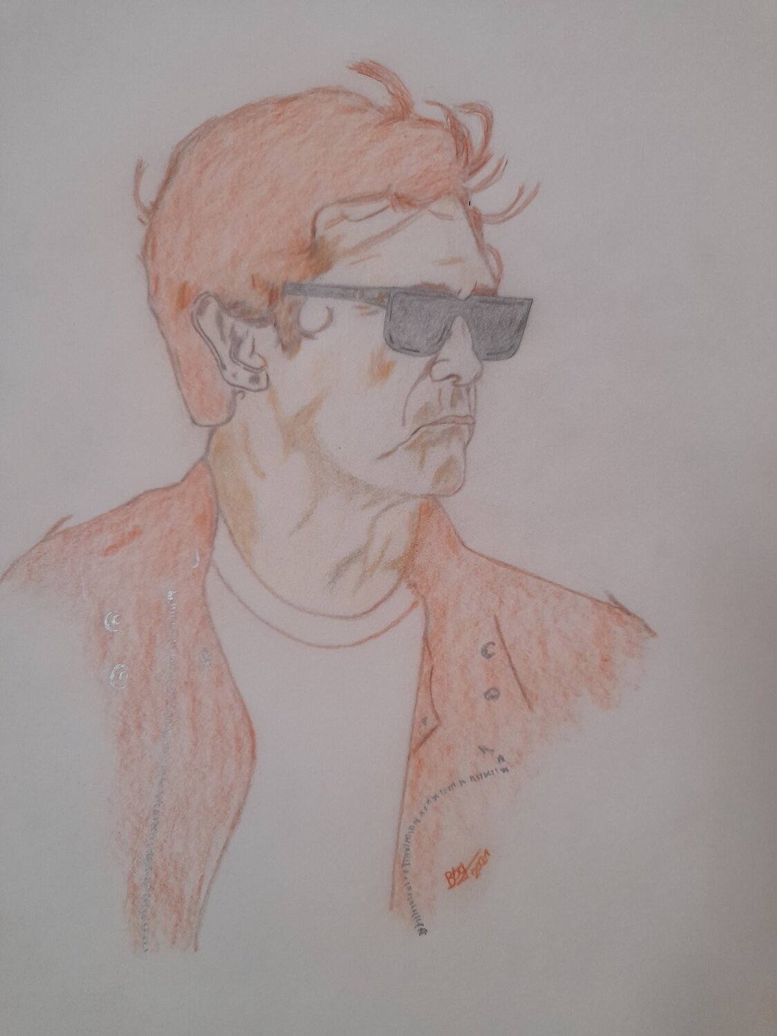 Bryan Ferry, Mittelpunkt und kreatives Zentrum Ing. Buchberger Drawing for sale