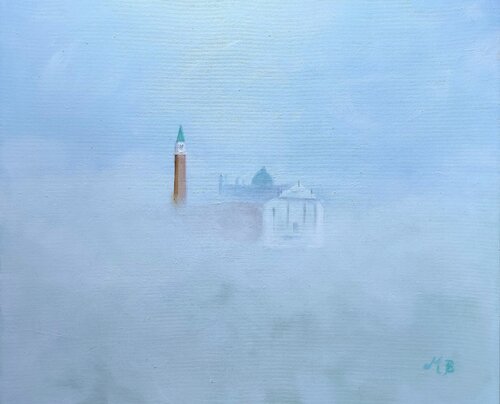 San Giorgio in the fog by Miriam Brussato, Painting for Sale on Select
